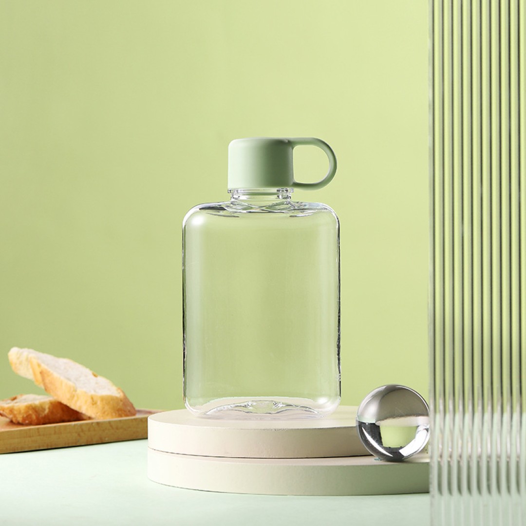 Квадратная фляжка для воды Ainmei, 360 мл, серая