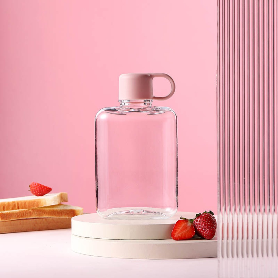 Квадратная фляжка для воды Ainmei, 360 мл, серая