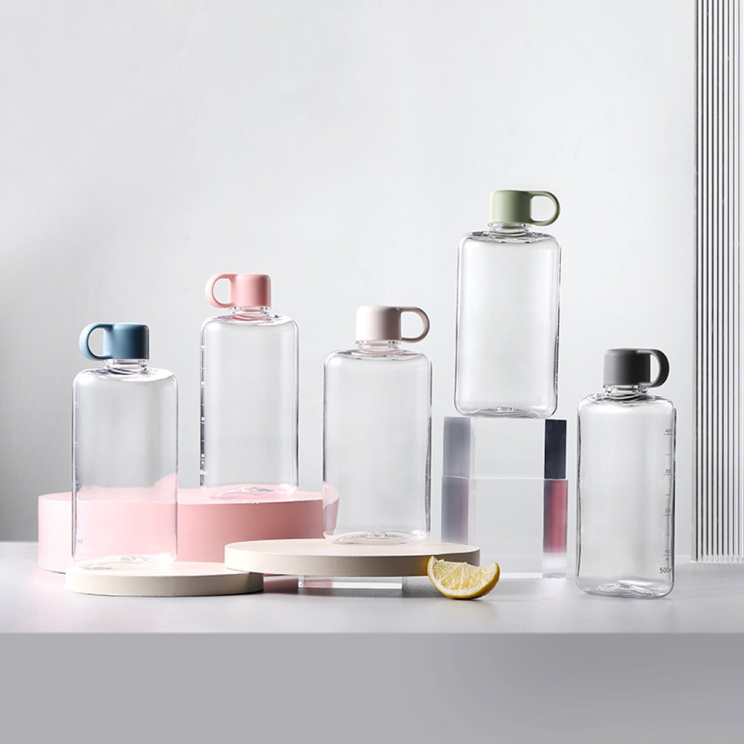 Квадратная фляжка для воды Ainmei, 500 мл, белая