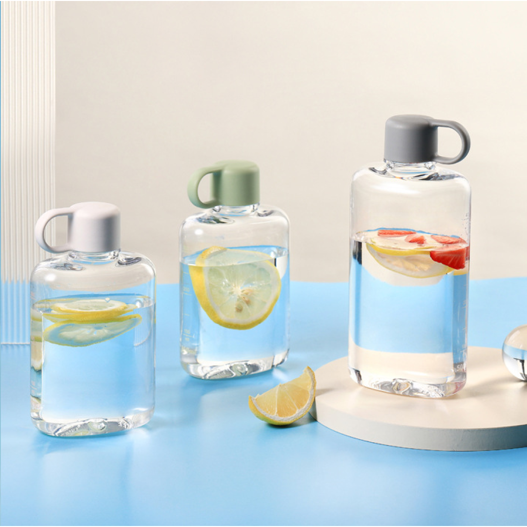 Квадратная фляжка для воды Ainmei, 500 мл, белая