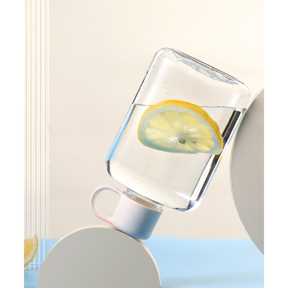 Квадратная фляжка для воды Ainmei, 360 мл, белая