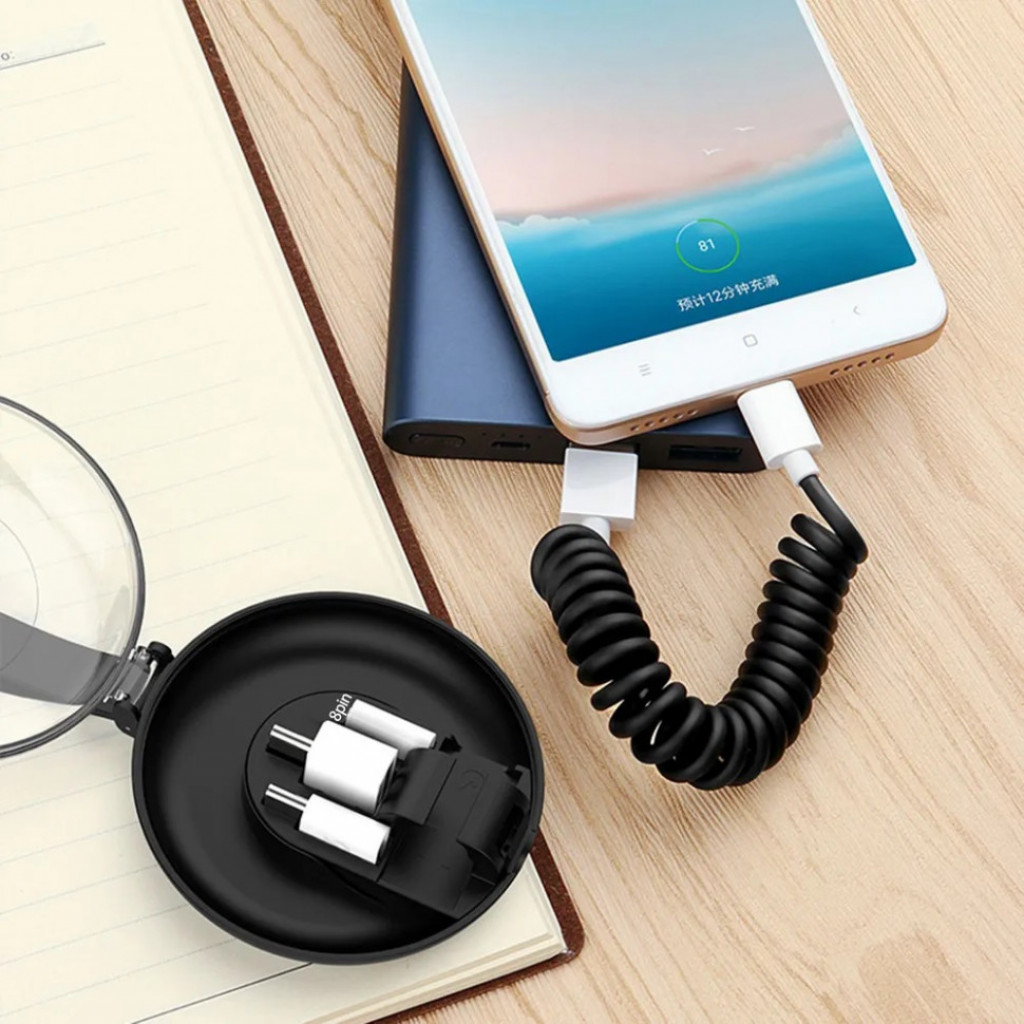 Кабель-переходник Xiaomi Lightning USB-C Micro-USB Black