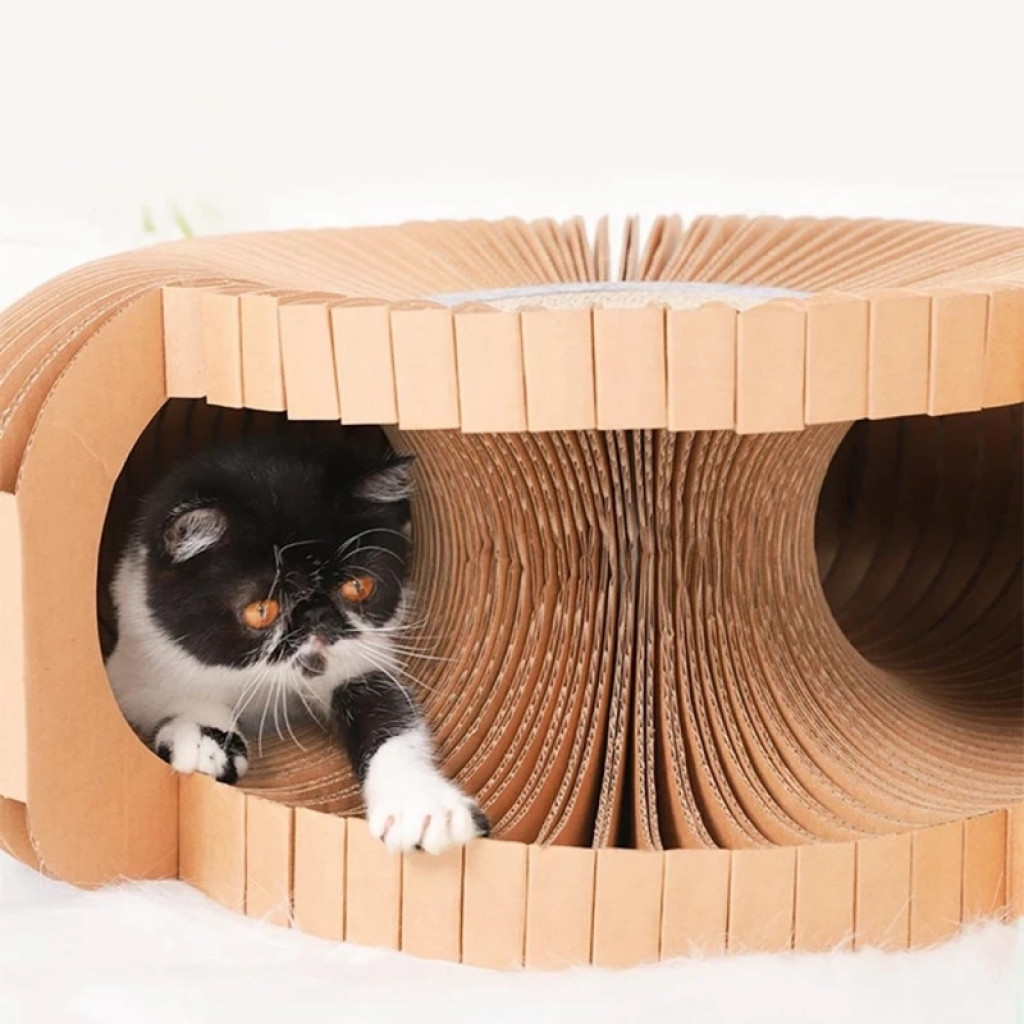 Домик для кошек Xiaomi DIY Corrugated Grab Board Tunnel Cat Litter Stool Brown (XS50-5002)