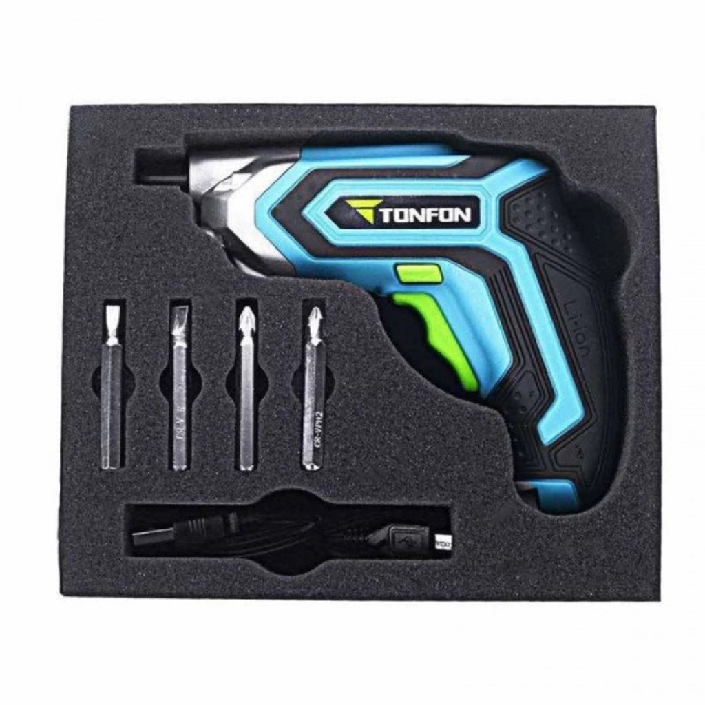 Аккумуляторная отвертка Xiaomi Tonfon Cordless Screwdriver Using Wireless 3.6V Black and blue