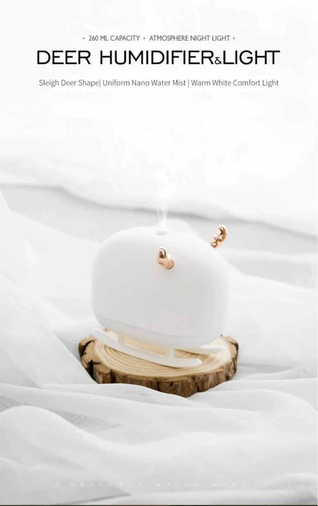 Увлажнитель воздуха Xiaomi Sothing Deer Humidifier&Light White (DSHJ-H-009)