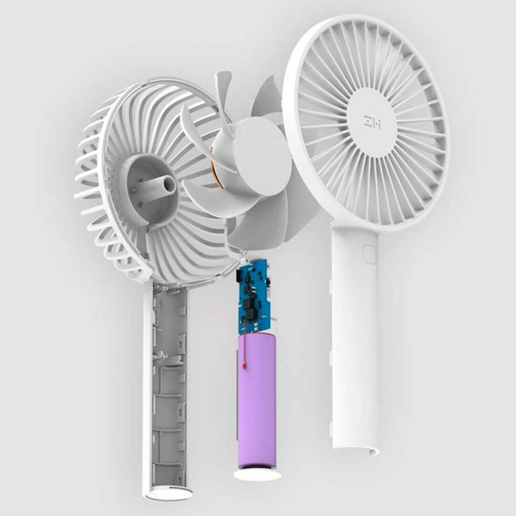 Портативный вентилятор 2 в 1 Xiaomi ZMI Handheld Electric Fan 2600 mAh 3 Speed, Blue (AF213)