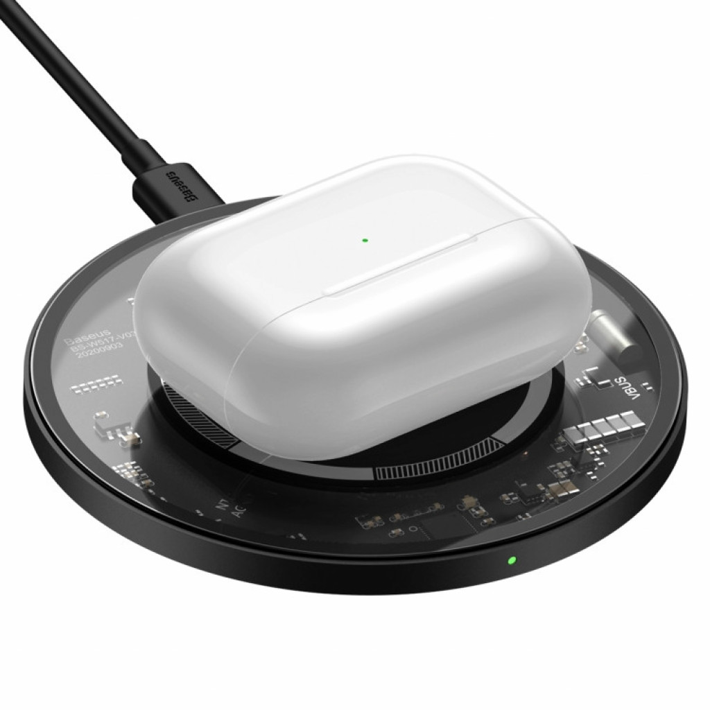 Беспроводное зарядное устройство MagSafe 15W Baseus Simple Magnetic Wireless Charger Black (WXJK-E02)