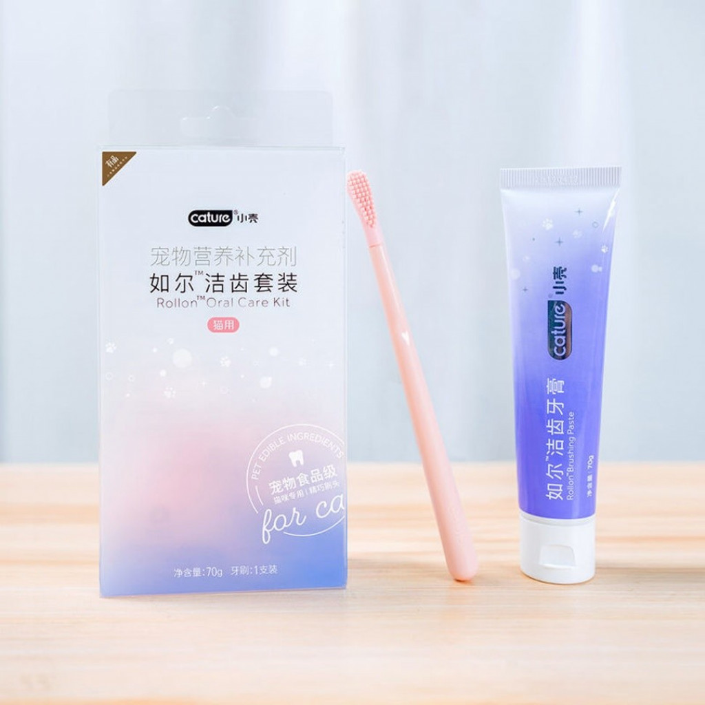 Зубная паста и щетка для кошек Xiaomi Сature Rollon Oral Care Kit Pink (RollonOral)