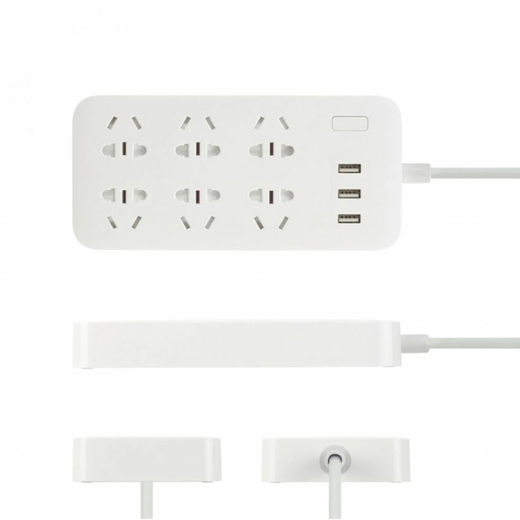 Удлинитель Xiaomi Mi Power Strip 6 Socket + 3 USB White (CXB6-1QM)