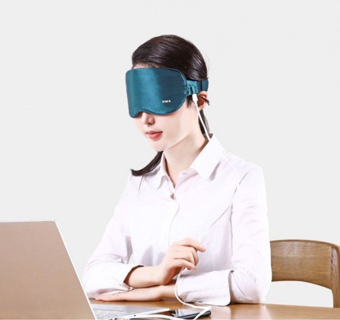 Согревающая маска для глаз Xiaomi PMA Graphene Heat Silk Blindfold Dark green (E10)