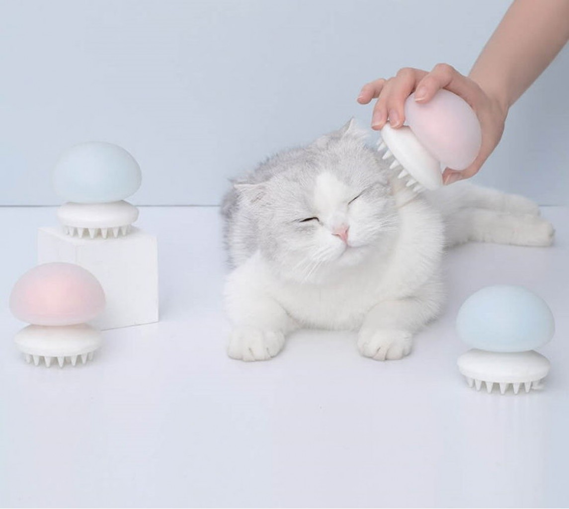 ​Силиконовая расческа для животных Xiaomi Furrytail Jellyfish Massage Comb Blue (8ZX03975S)