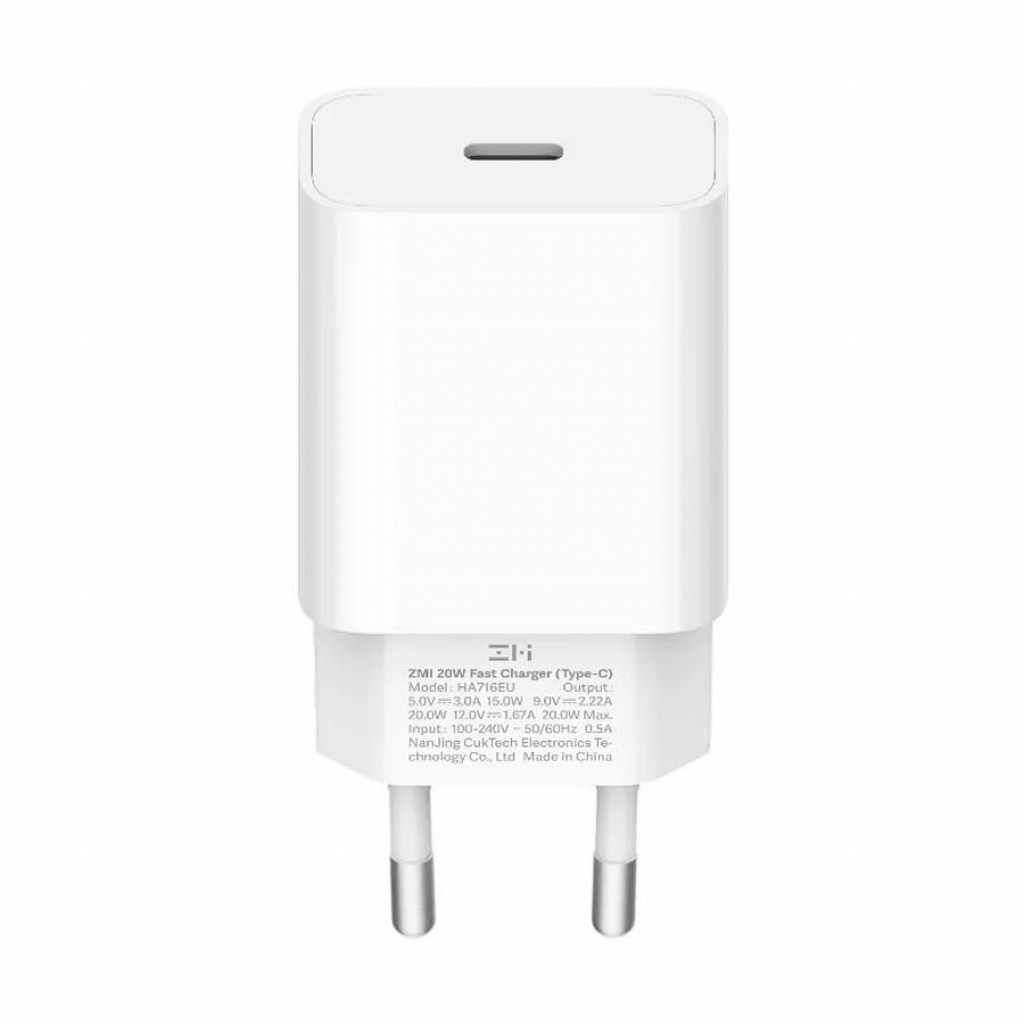 Зарядное устройство Xiaomi (Mi) ZMI MFI 20W QC 3.0 PD Apple QC Charger White (HA716)