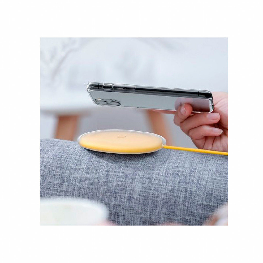 Беспроводное зарядное устройство 15W Baseus Jelly Wireless Charger, Yellow (WXGD-0Y)