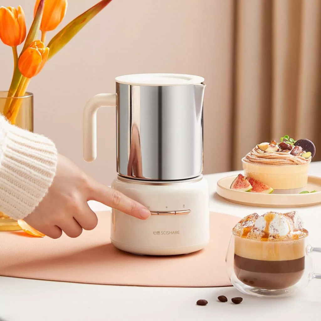 Набор кофемашина + вспениватель для молока Xiaomi Scishare Capsule Coffee Machine Milk Frother Set Beige (S1203+S3103)