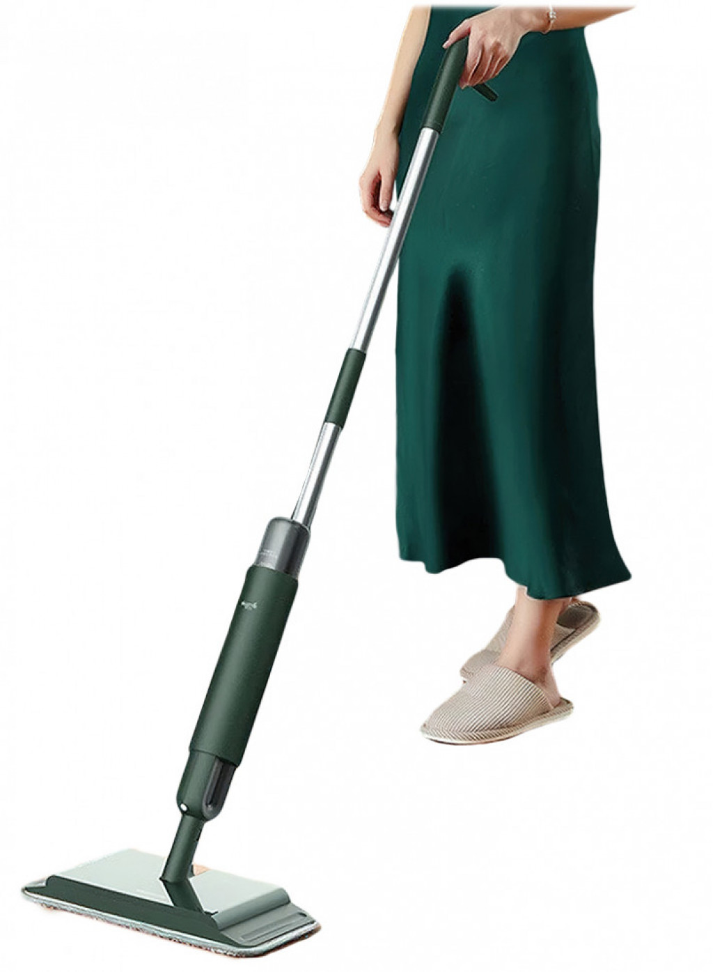 Швабра с распылителем для влажной и сухой уборки Xiaomi Deerma Spray Mop Dark green (DEM-TB880)