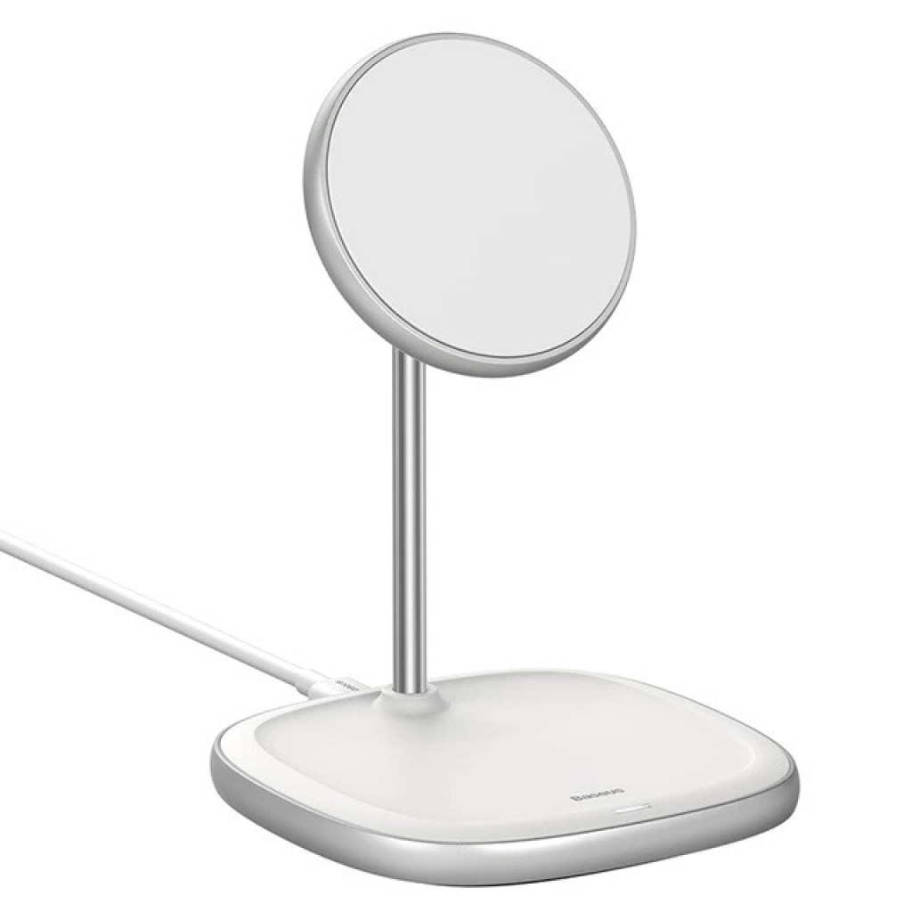 Беспроводное зарядное устройство Baseus Swan Magnetic Desktop Bracket Wireless Charger, White ( (WXSW-02))