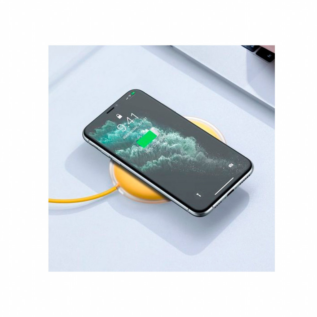 Беспроводное зарядное устройство 15W Baseus Jelly Wireless Charger, Yellow (WXGD-0Y)