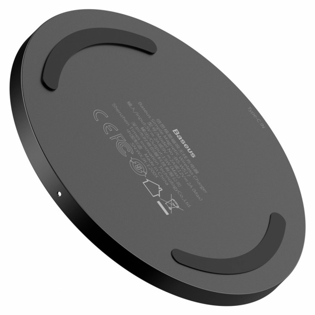 Беспроводное зарядное устройство MagSafe 15W Baseus Simple Magnetic Wireless Charger Black (WXJK-E02)