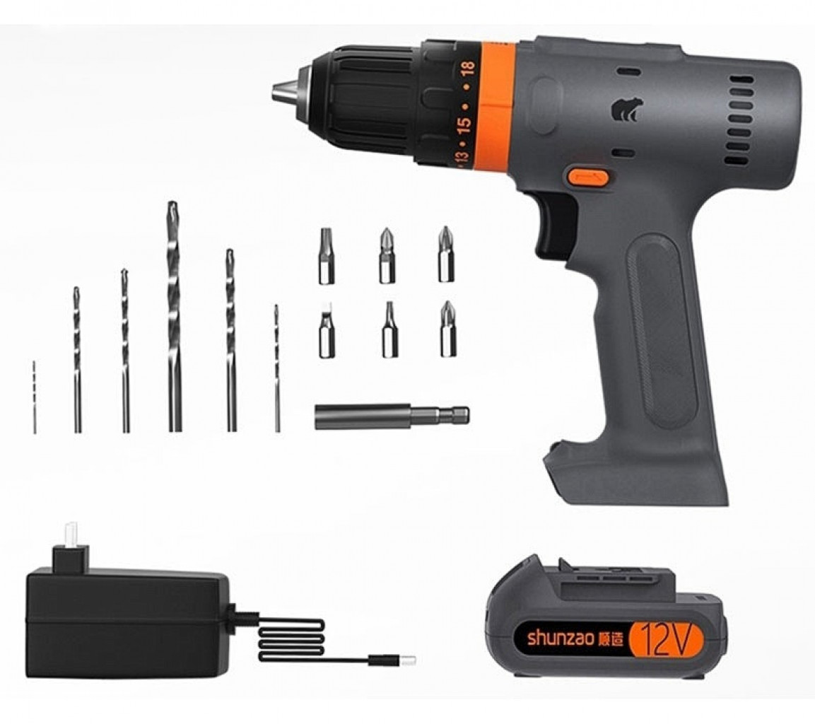 Аккумуляторная дрель-шуруповерт Xiaomi Shunzao Downstream Double Speed Impact Drill 12V Black (DGD-1)