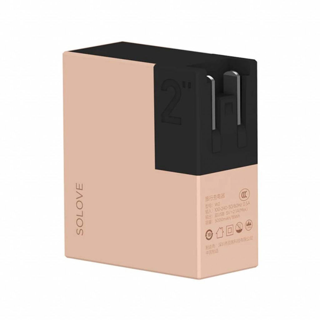 Внешний аккумулятор Xiaomi Mi Solove W2 5000 mAh, Внешний аккумулятор Xiaomi Mi Solove W2 5000mAh Pink (W2Pink)