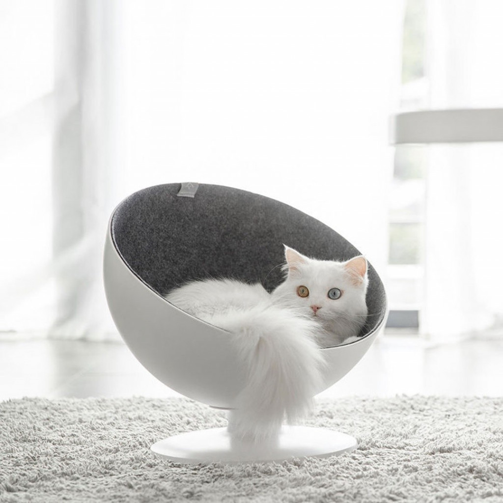 Лежанка для кошек Xiaomi Boss Cat Rotating Interactive Nest White