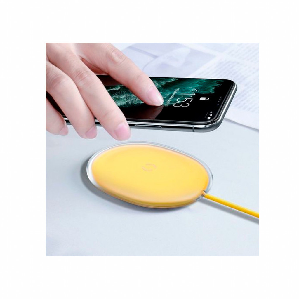 Беспроводное зарядное устройство 15W Baseus Jelly Wireless Charger, Yellow (WXGD-0Y)