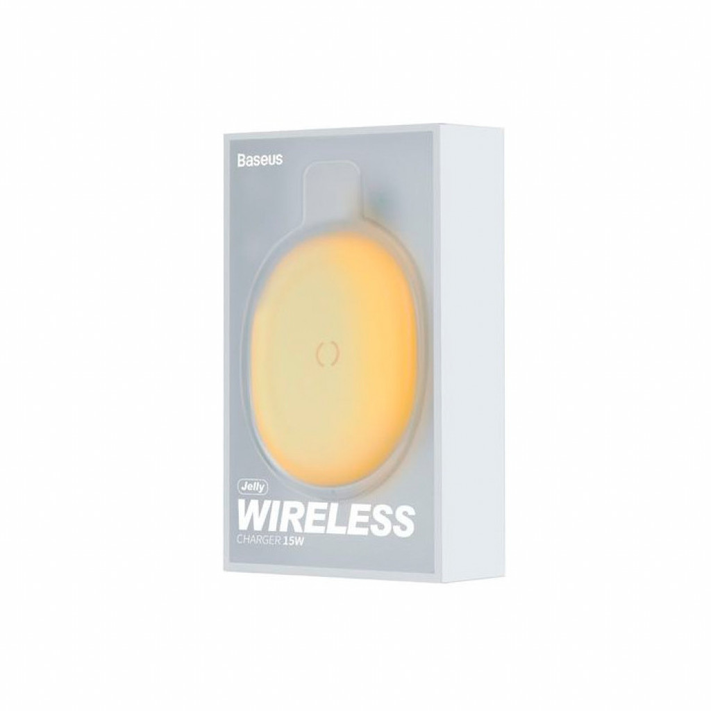 Беспроводное зарядное устройство 15W Baseus Jelly Wireless Charger, Yellow (WXGD-0Y)