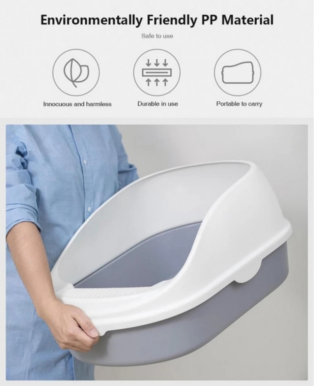 Лоток для кошек Xiaomi Semi-Open Cat Litter White