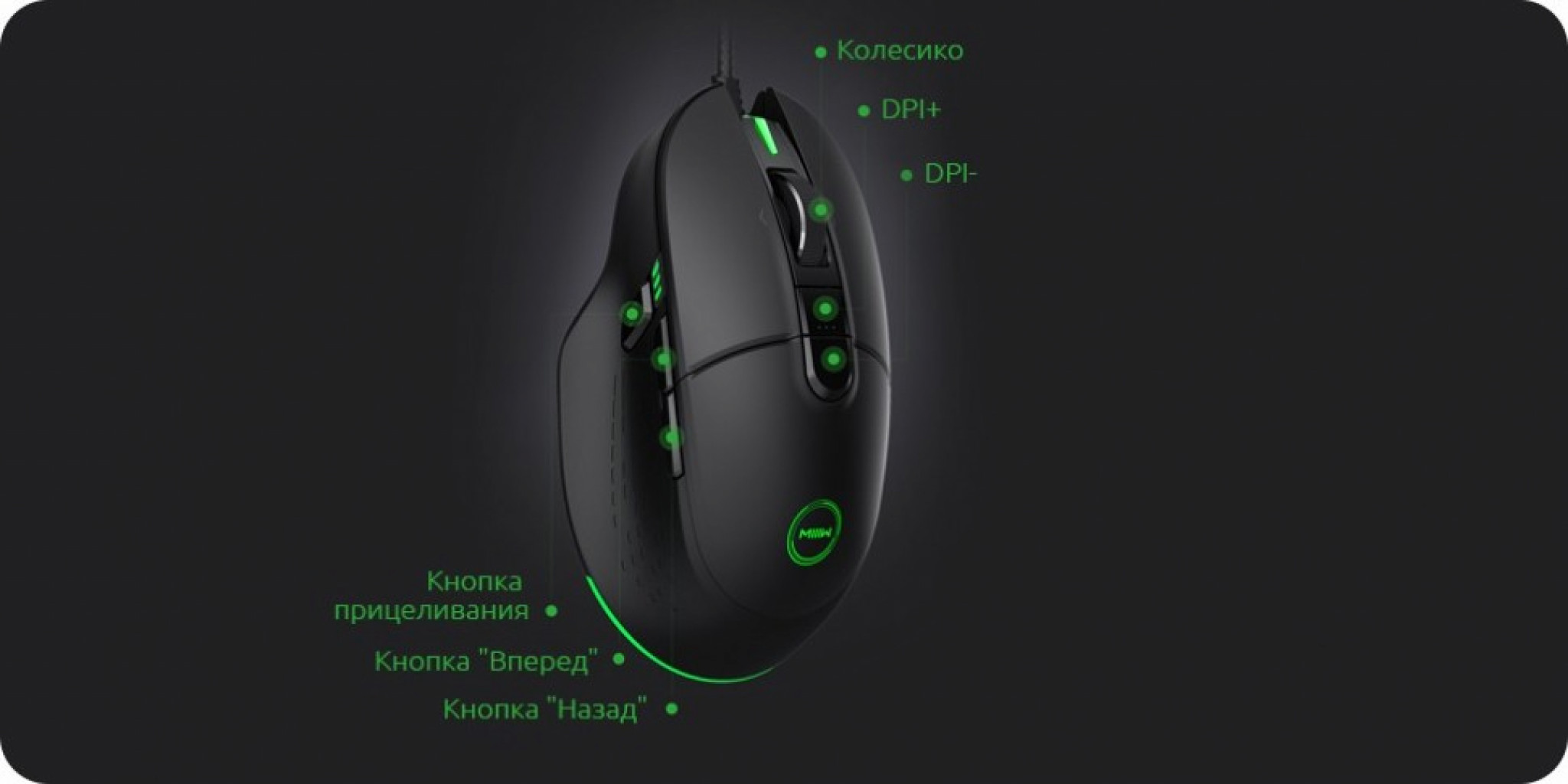 Игровая мышь Xiaomi MIIIW Gaming Mouse 700G Black (MWGM01)