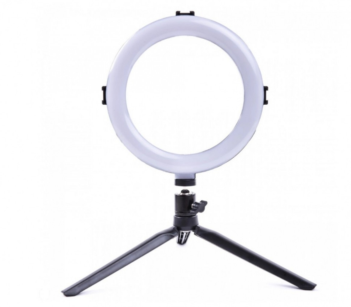 Кольцевая лампа Ring Light LED 20 см с настольным штативом Black