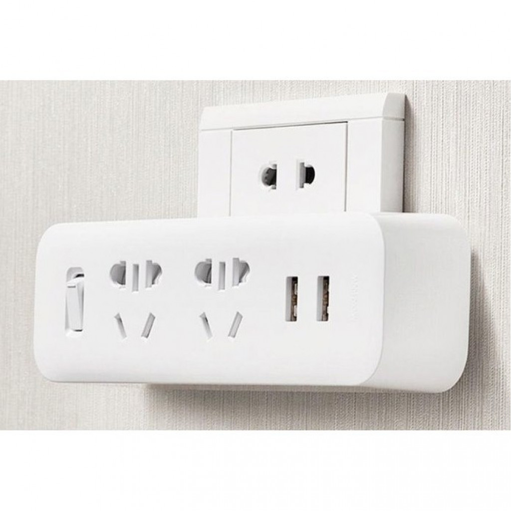 Разветвитель Xiaomi Mi Power Splitter 2 Socket+2 USB White