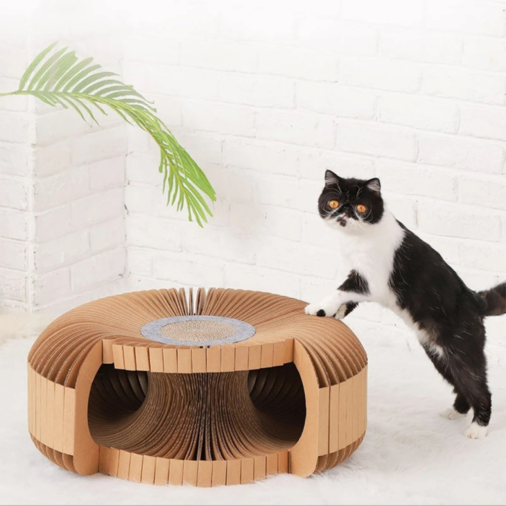 Домик для кошек Xiaomi DIY Corrugated Grab Board Tunnel Cat Litter Stool Brown (XS50-5002)