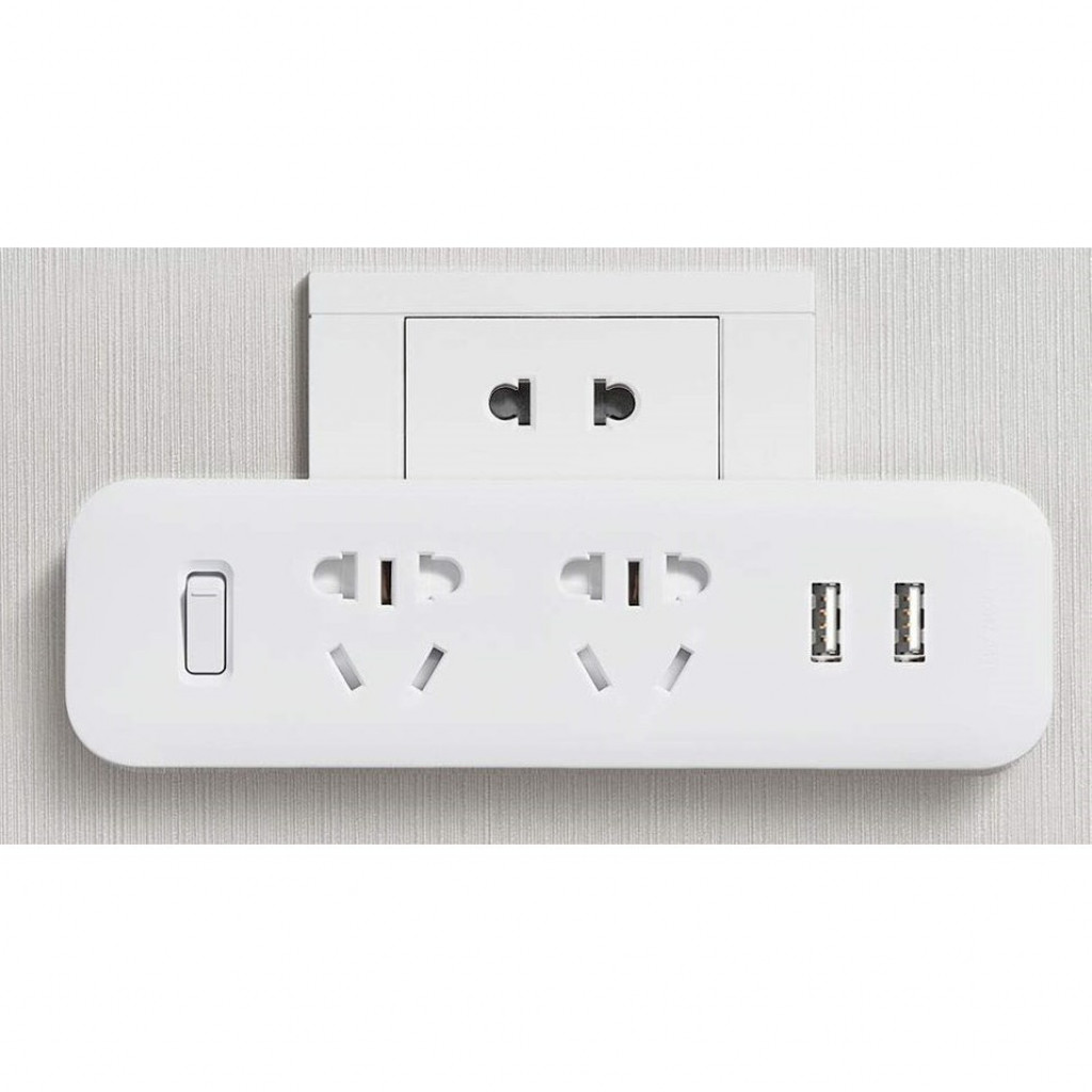 Разветвитель Xiaomi Mi Power Splitter 2 Socket+2 USB White