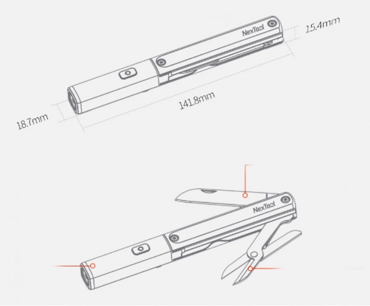 Многофункциональный мультитул 3 в 1 Xiaomi Nextool N1 Black (NE20056RU)