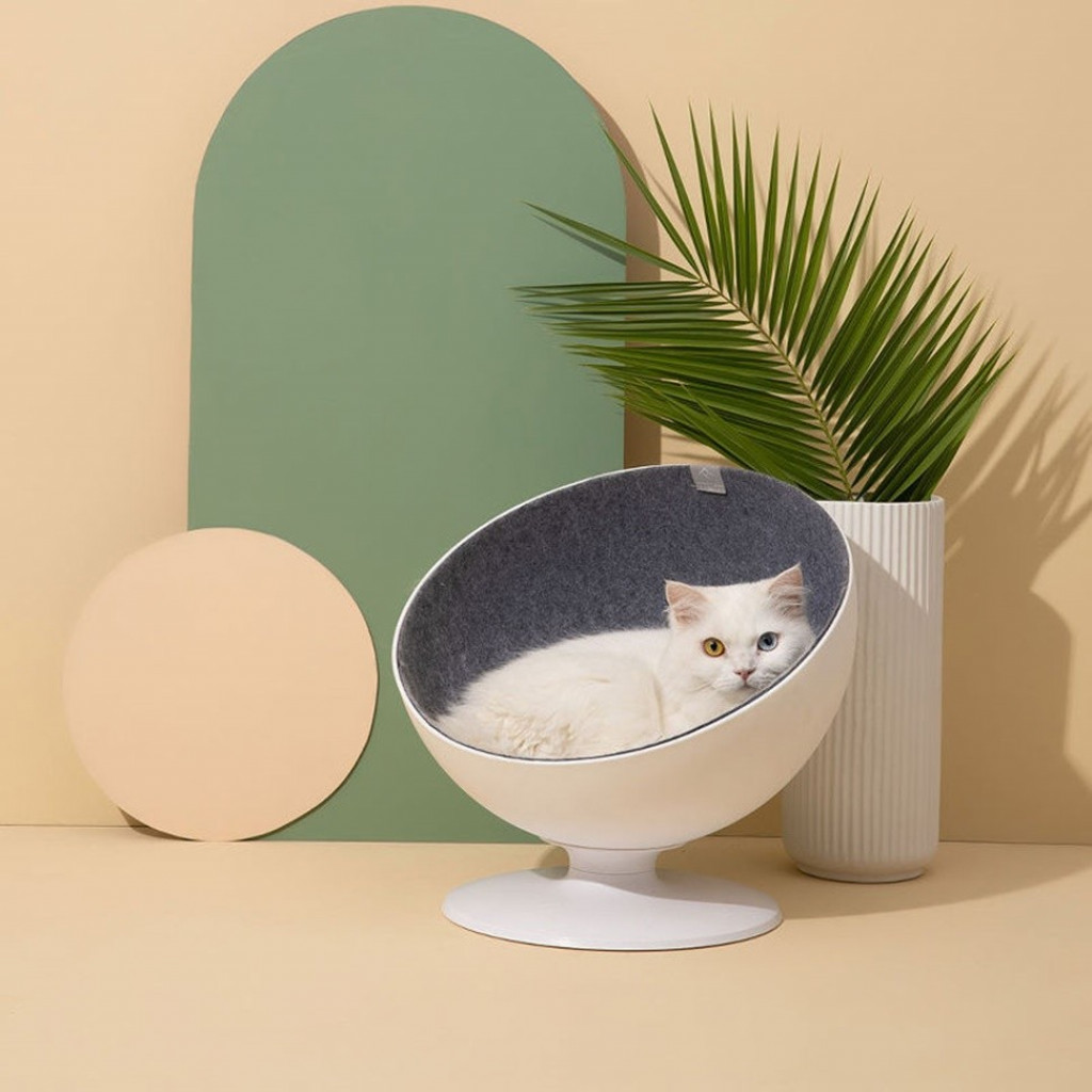 Лежанка для кошек Xiaomi Boss Cat Rotating Interactive Nest White