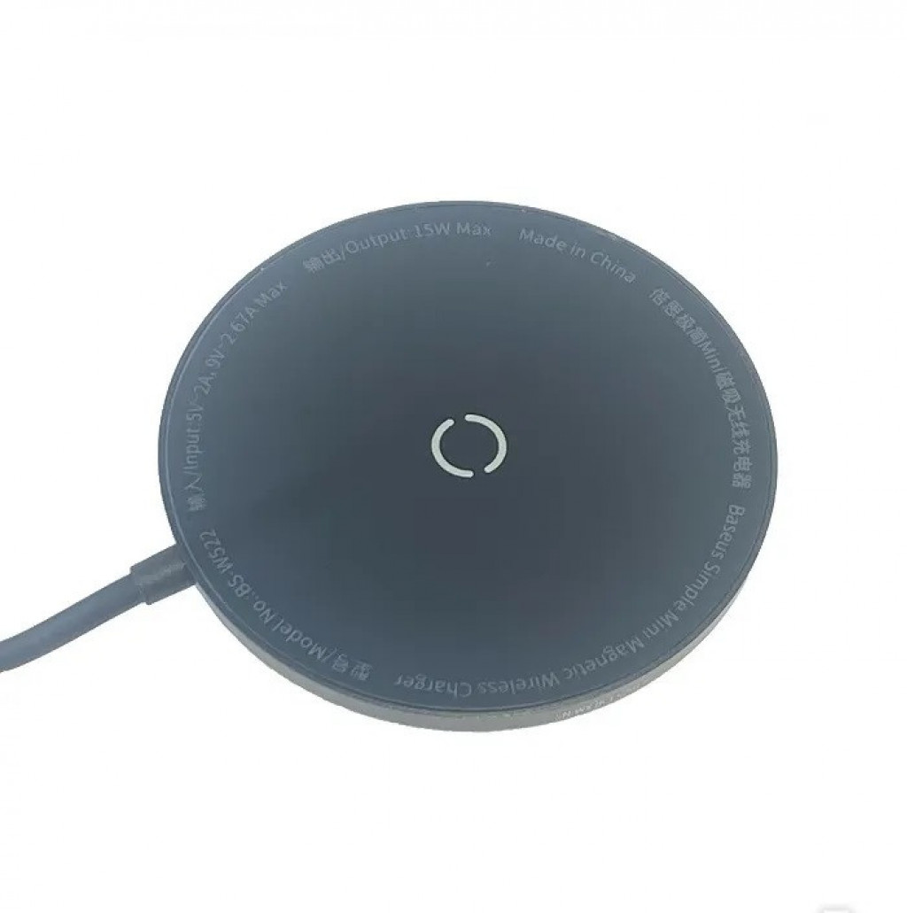 Беспроводное зарядное устройство Baseus Simple Mini Magnetic Wireless Charger, Беспроводное зарядное устройство Baseus Simple Mini Magnetic Charger Black (WXJK-F01)