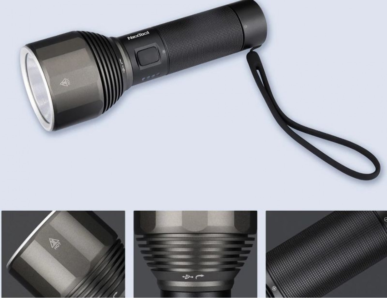 Фонарик Xiaomi NexTool Led Nato Outdoor Glare Flashlight Black (ZES0417)