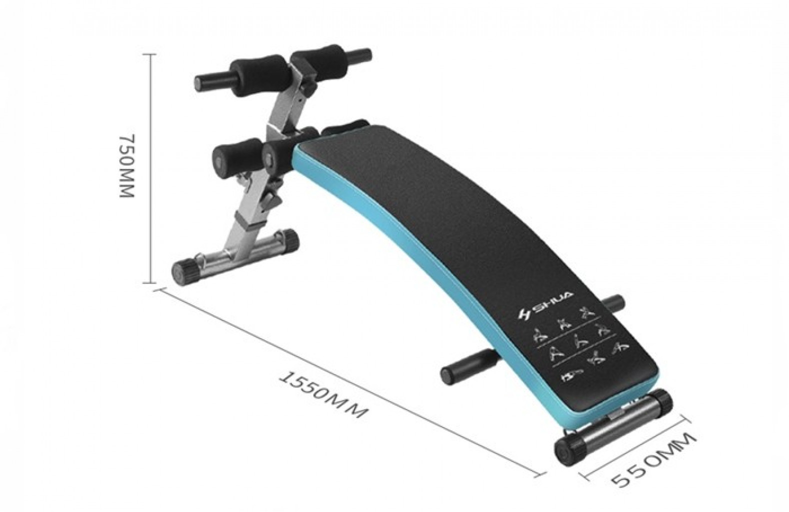 Спортивная скамья Xiaomi SHUA Сurved Multi-function Abdominal Board Black (SH-575)