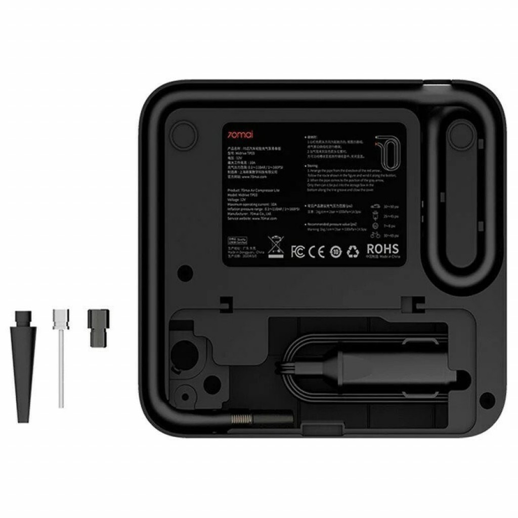 Автомобильный компрессор Xiaomi 70mai Air Compressor Lite Black (Midrive TP03)