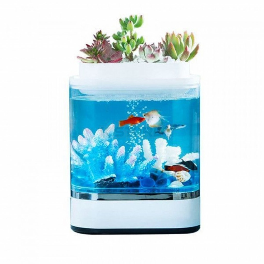 Акваферма Xiaomi Descriptive Geometry Mini Lazy Fish Tank White (HF-JHYG005)