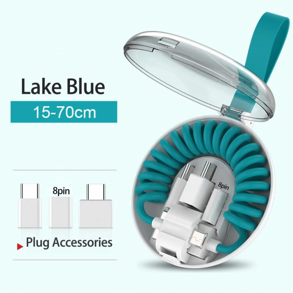 Кабель-переходник Xiaomi Lightning USB-C Micro-USB Blue