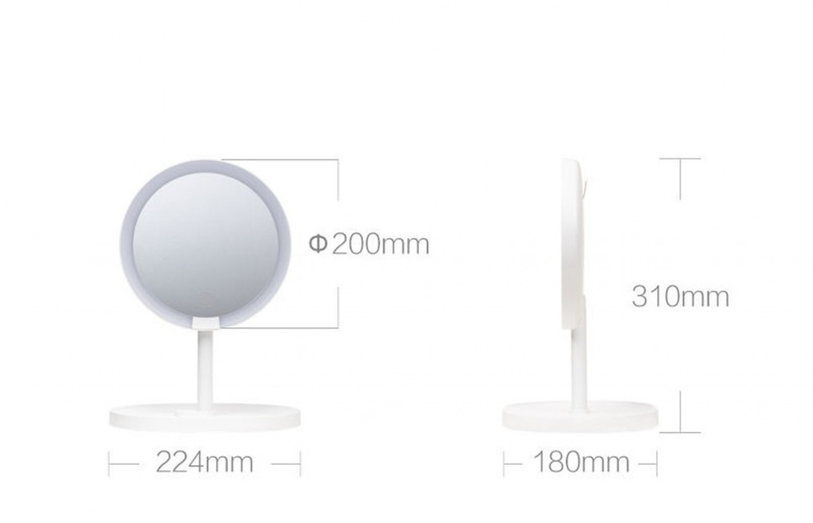 Зеркало для макияжа Xiaomi XY Led Touch Makeup Mirror White (XYMR01)