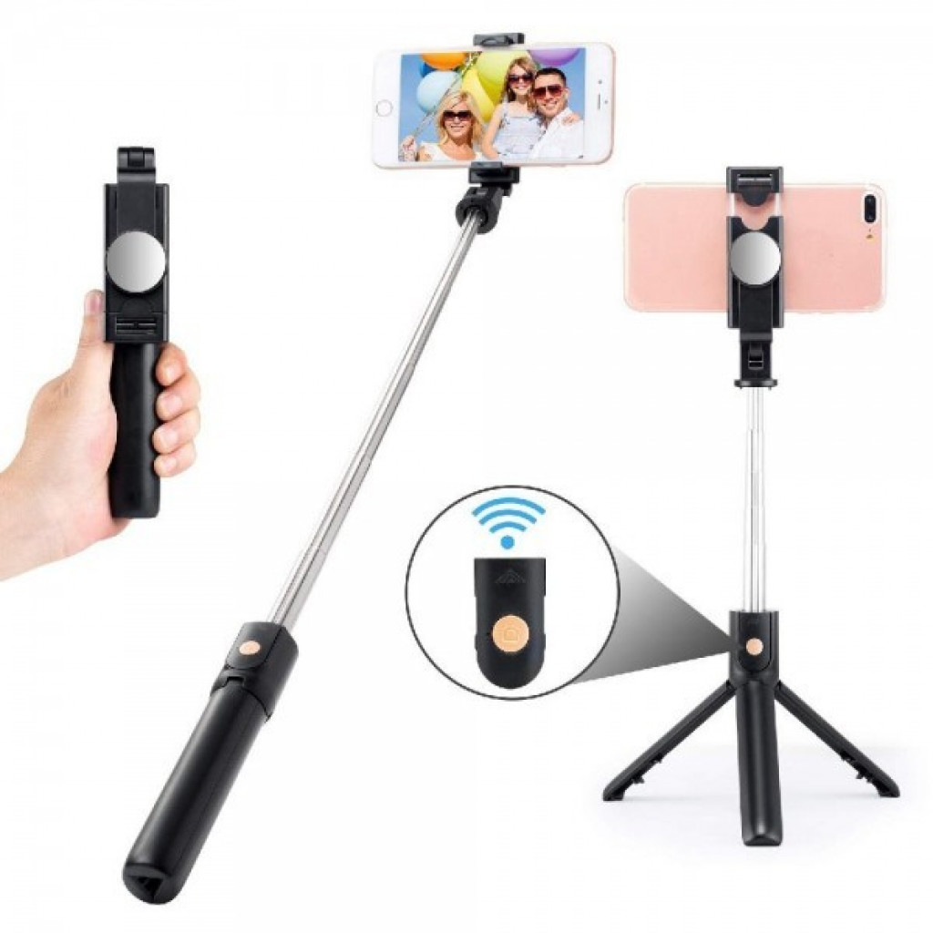 Беспроводной монопод-трипод со встроенной треногой Xiaomi Selfie Stick Integrated Tripod K10 Bluetooth с пультом Black