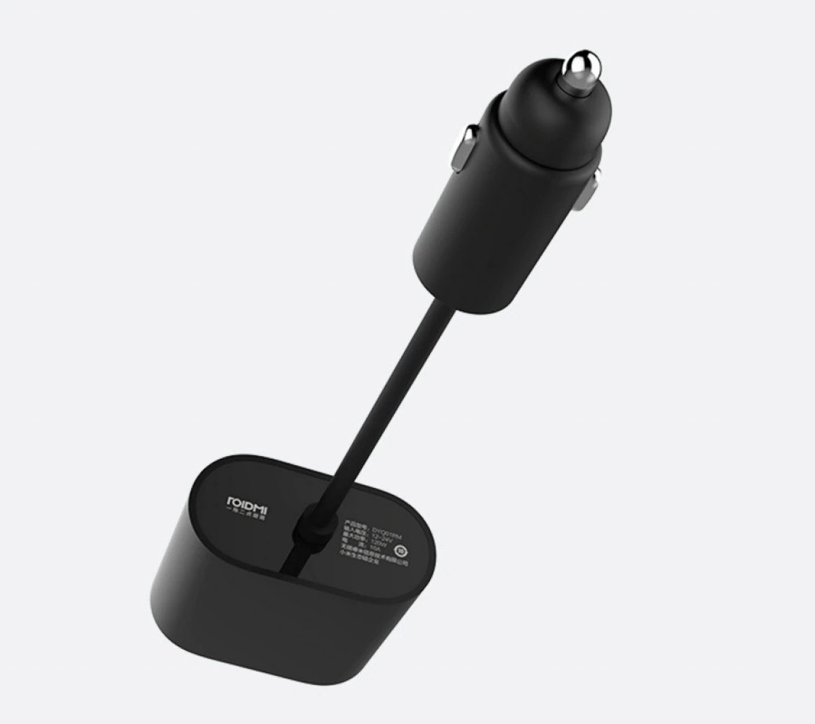 Автомобильный прикуриватель Xiaomi Roidmi 2S Splitter 1 to 2 Charging Port, Black (DYQ01RM)