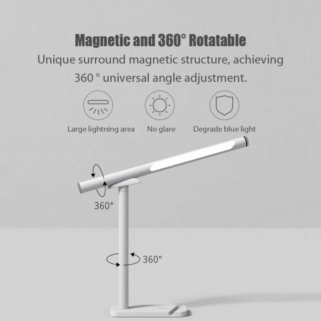 Настольная лампа с беспроводной зарядкой Xiaomi HUIZUO LED Desk Lamp With Wireless Charger, White