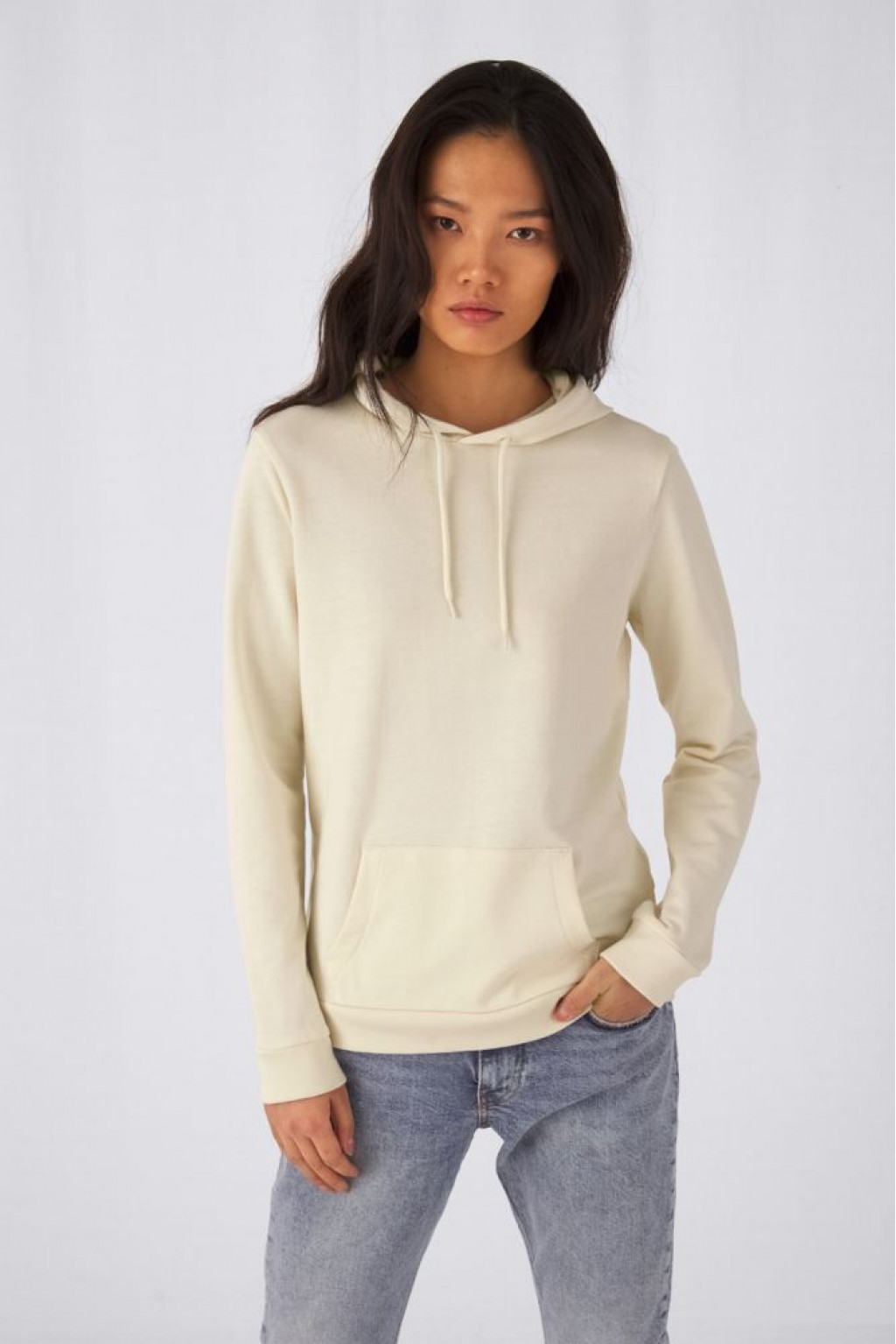 Толстовка с капюшоном женская Hoodie, бежевая (nude), размер XS