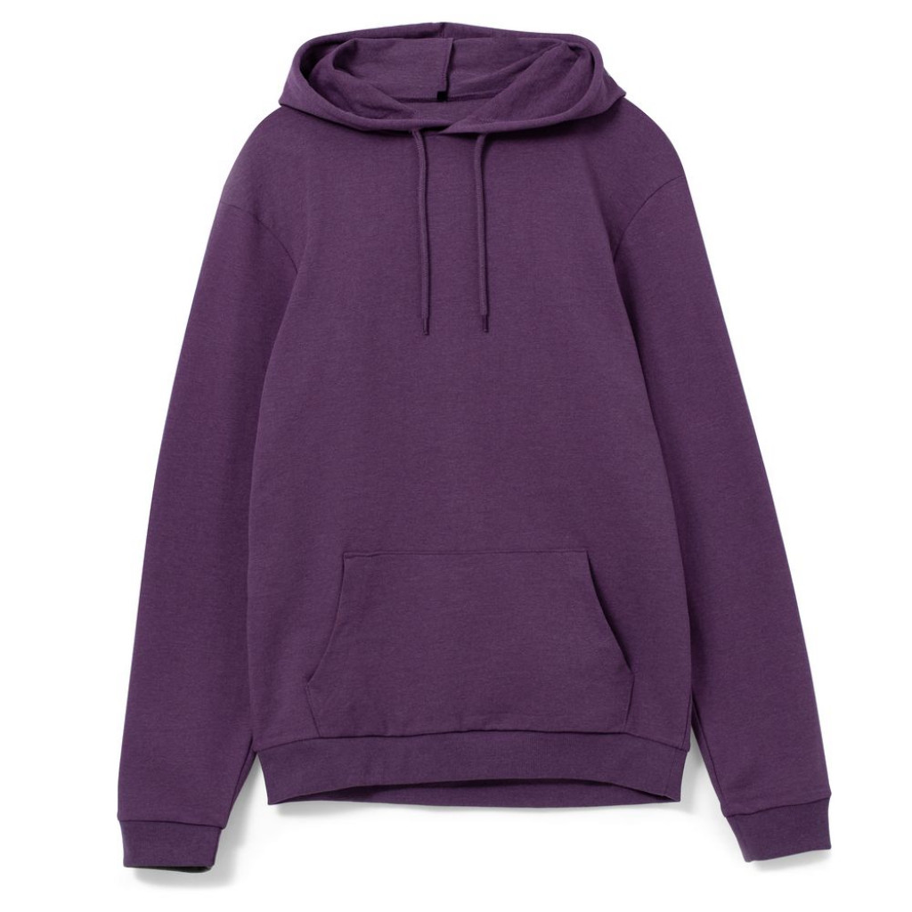 Толстовка с капюшоном унисекс Hoodie, фиолетовый меланж, размер S