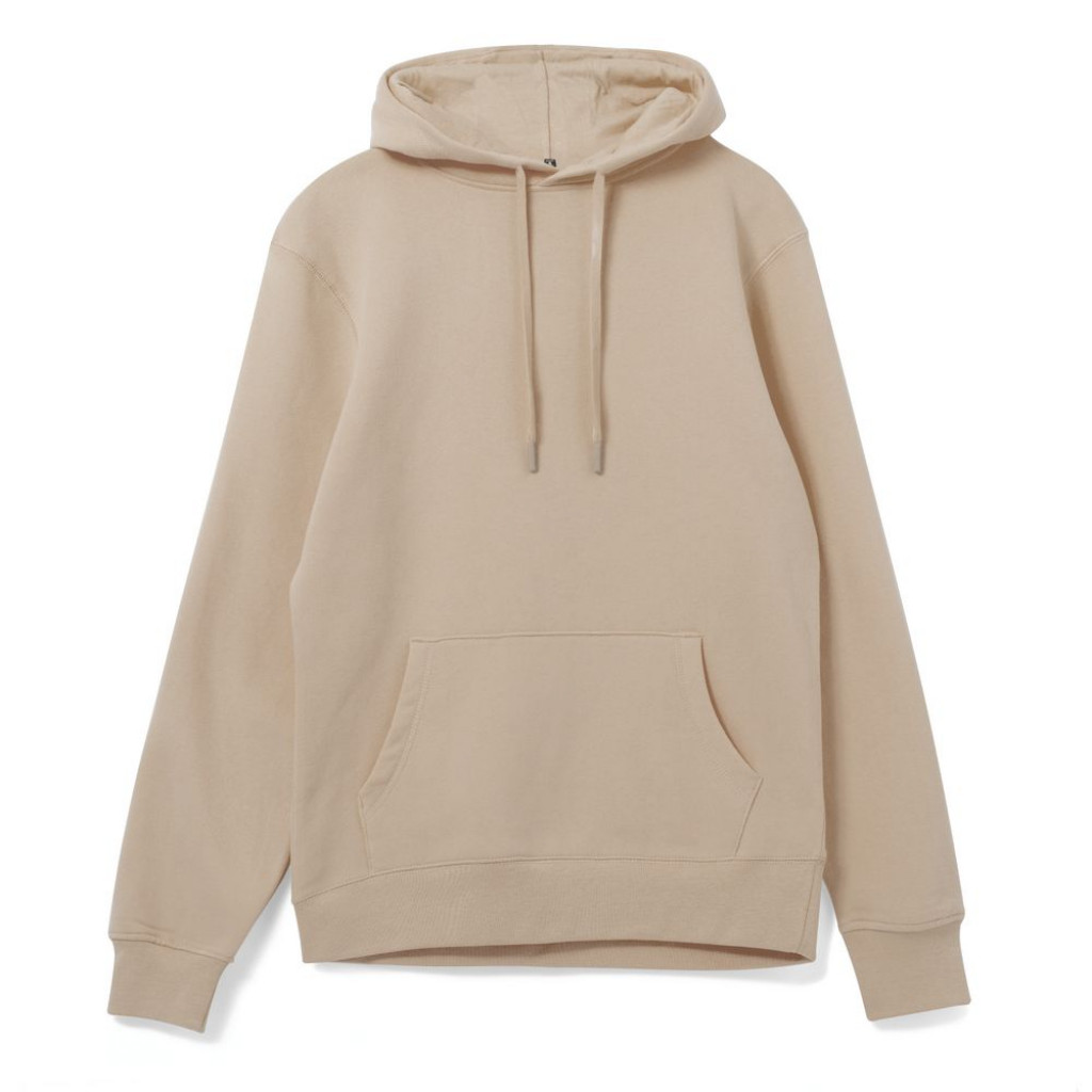 Толстовка с капюшоном унисекс Hoodie, бежевая, размер XS