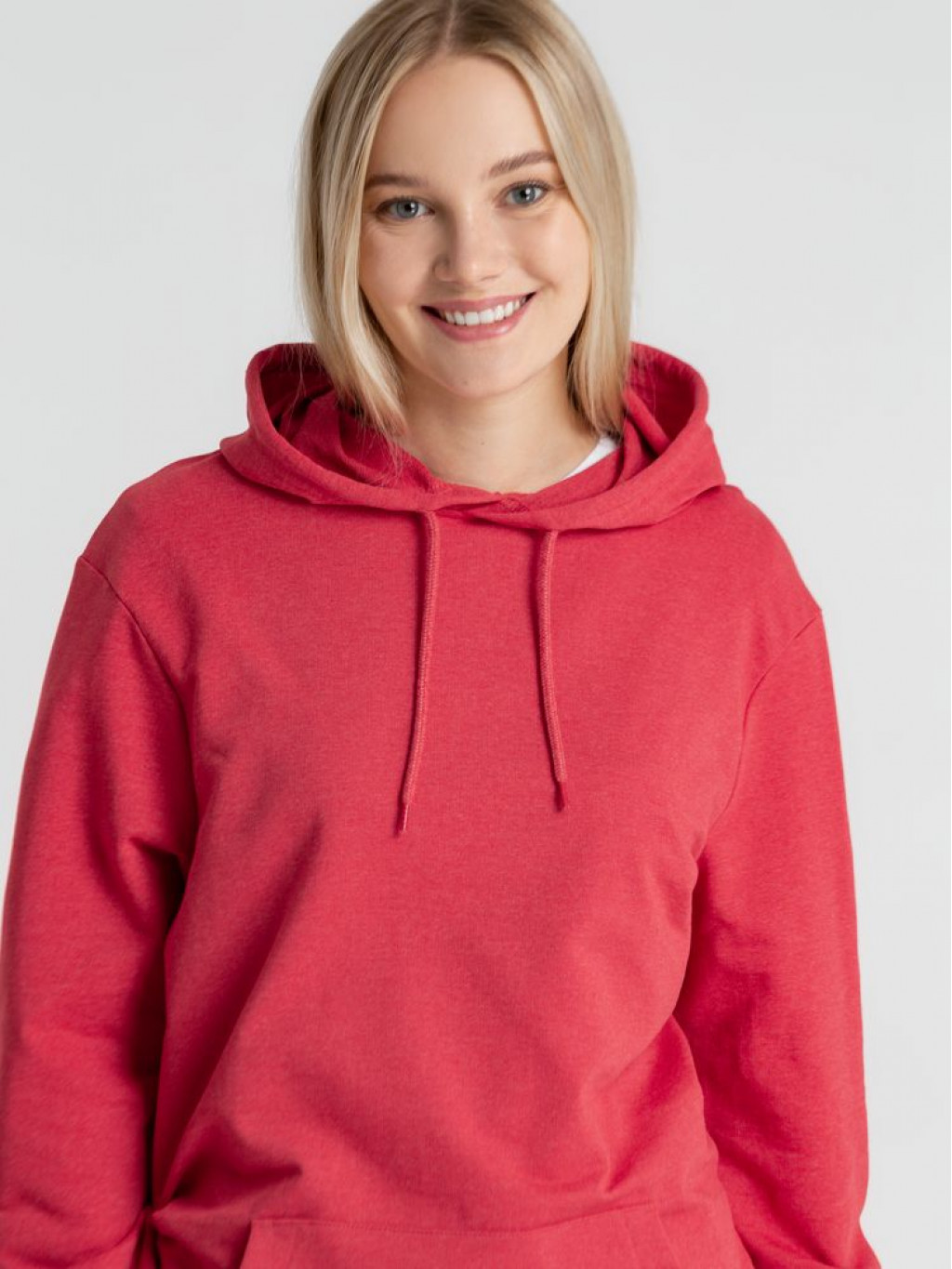 Толстовка с капюшоном унисекс Hoodie, красный меланж, размер 3XL