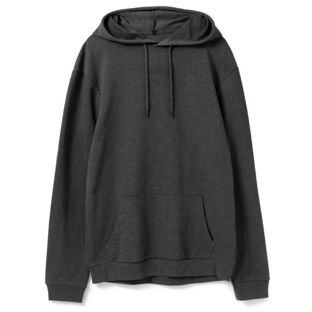 Толстовка с капюшоном унисекс Hoodie, серый меланж (антрацит), размер XS